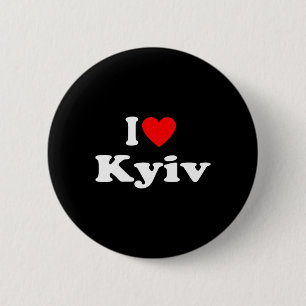 I Love Kyiv City Ukraine Clic 6 Cm Round Badge