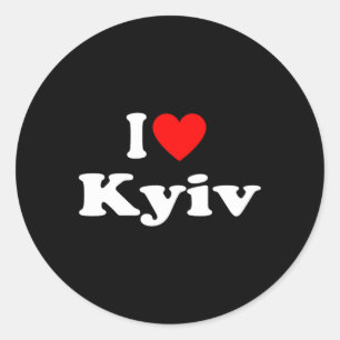 I Love Kyiv City Ukraine Clic Classic Round Sticker
