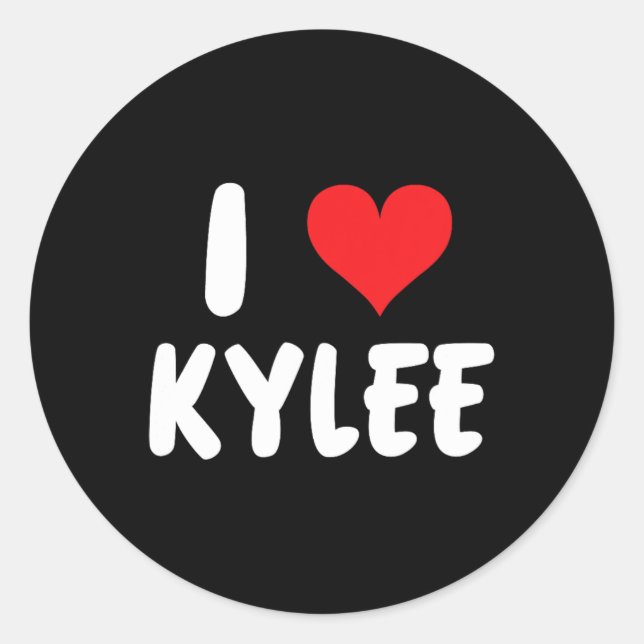 I Love Kylee - Heart - Name  Classic Round Sticker (Front)