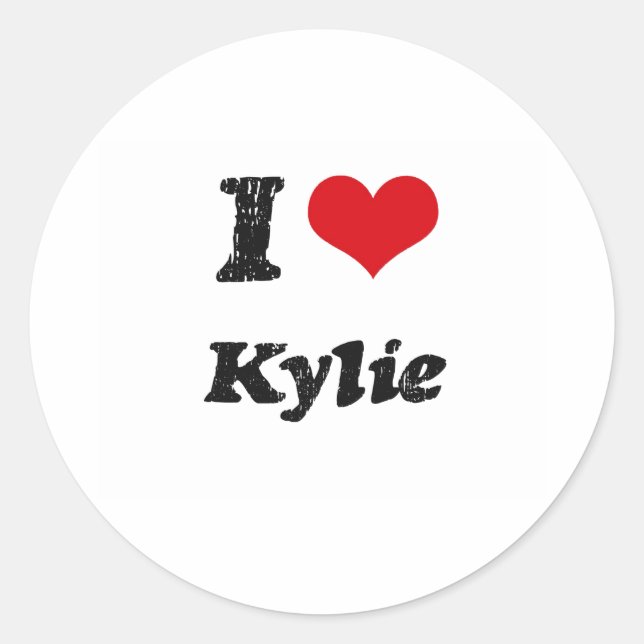I Love Kylie Classic Round Sticker (Front)