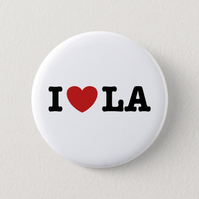 I Love LA 6 Cm Round Badge (Front)