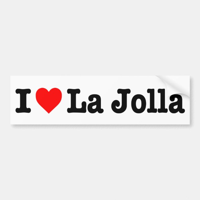 "I love La Jolla" Bumper Sticker (Front)