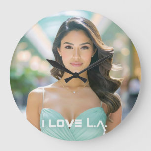 I LOVE LA - LOS ANGELES - LOVE FROM USA LARGE CLOCK