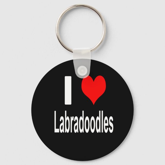 I Love Labradoodles Key Ring (Front)