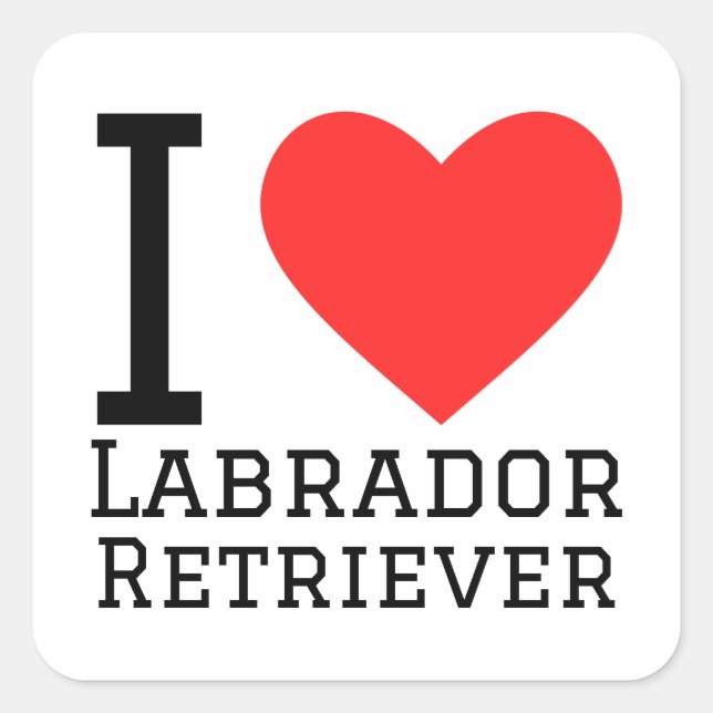 I love labrador retriever square sticker (Front)