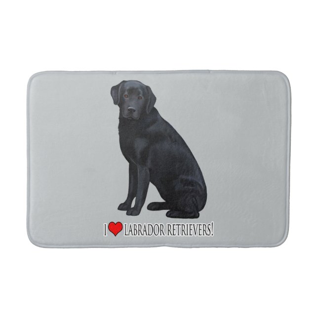 I Love Labrador Retrievers! Bath Mat (Front)