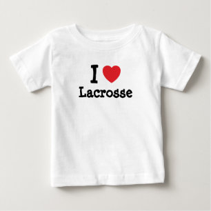 I love Lacrosse heart custom personalised Baby T-Shirt