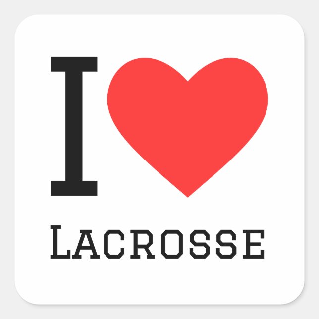 I love lacrosse square sticker (Front)