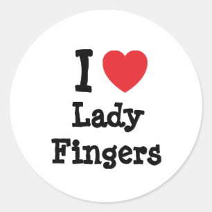 I love Lady Fingers heart T-Shirt Classic Round Sticker