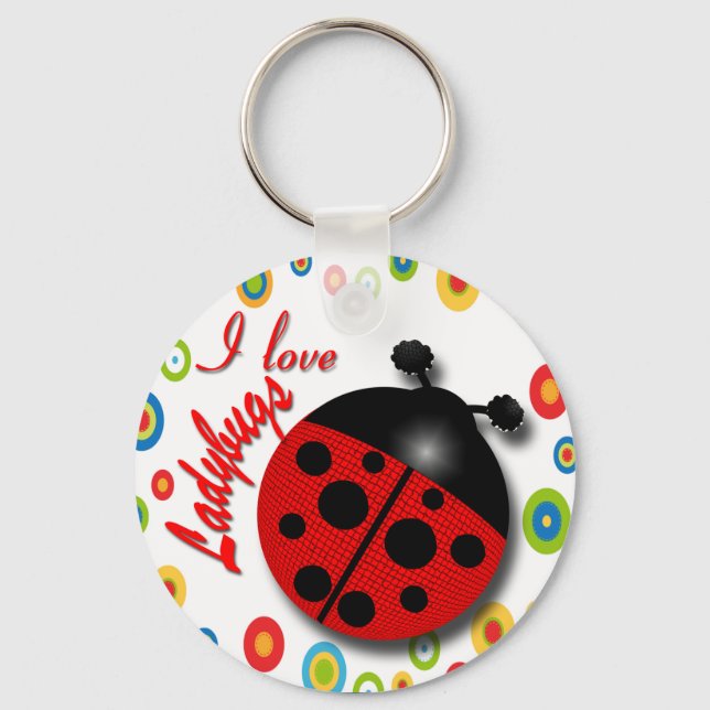 I Love Ladybugs Key Ring (Front)