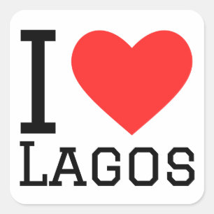 I love lagos square sticker