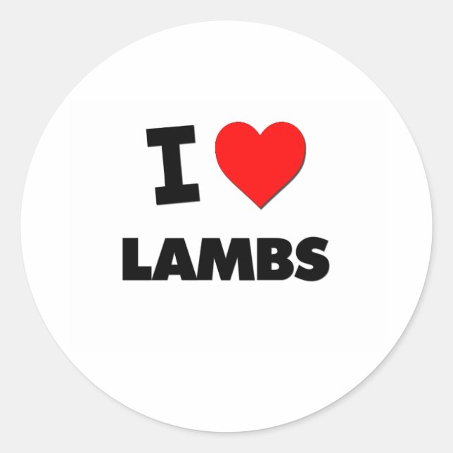 I Love Lambs Classic Round Sticker (Front)