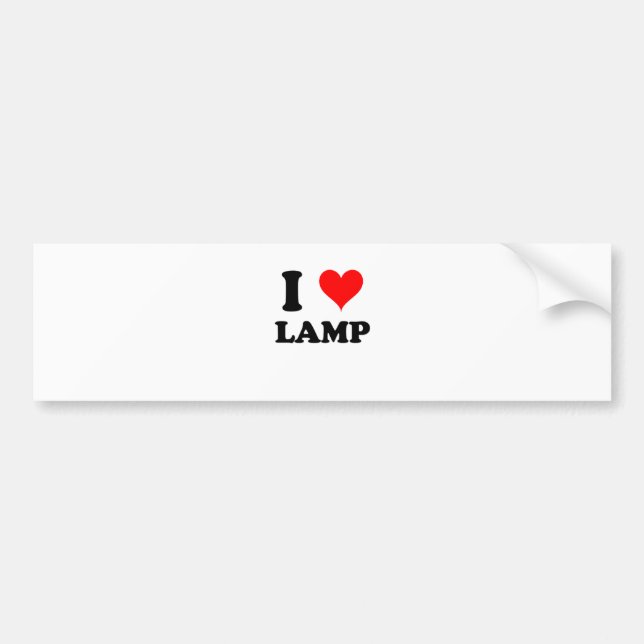 I Love Lamp Bumper Sticker (Front)