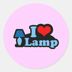 I Love lamp Classic Round Sticker
