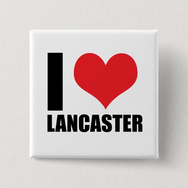 I love Lancaster 15 Cm Square Badge (Front)