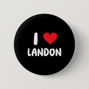 I Love Landon - Heart - Name 6 Cm Round Badge