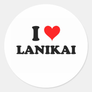 I Love Lanikai Hawaii Classic Round Sticker