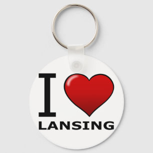 I LOVE LANSING,MI - MICHIGAN KEY RING