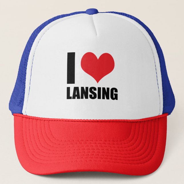 I love Lansing Trucker Hat (Front)