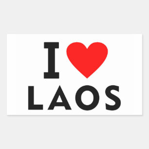 I love Laos country like heart travel tourism Rectangular Sticker