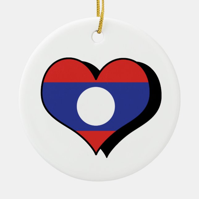I Love Laos Flag Ornament (Front)