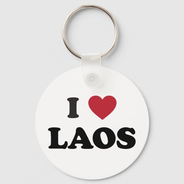 I Love Laos Key Ring (Front)
