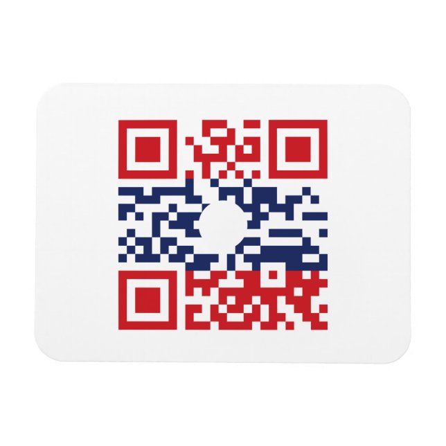 I Love Laos (Khoy Huk Lao) Flag QR Code | Lao Geek Magnet (Horizontal)