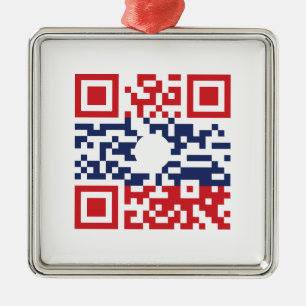 I Love Laos (Khoy Huk Lao) Flag QR Code   Lao Geek Metal Tree Decoration