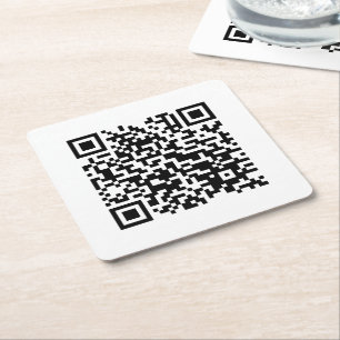 I Love Laos (Khoy Huk Lao) Flag QR Code Lao Geek Square Paper Coaster