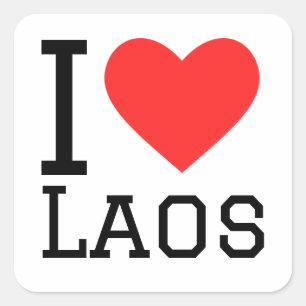 I love Laos Square Sticker