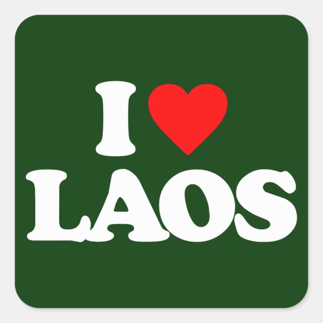 I LOVE LAOS SQUARE STICKER (Front)