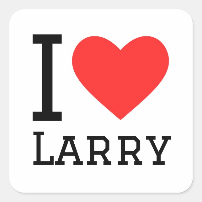 I love larry square sticker (Front)