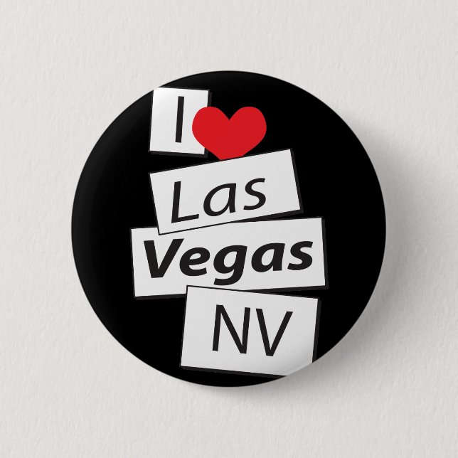 I Love Las Vegas NV 6 Cm Round Badge (Front)