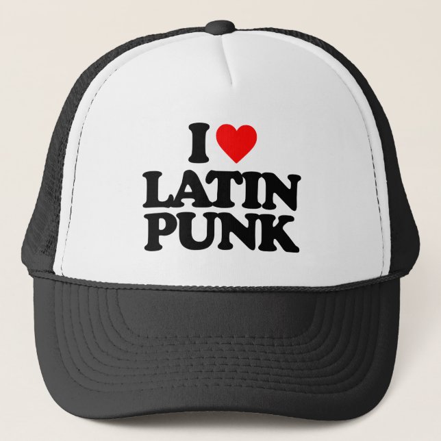I LOVE LATIN PUNK TRUCKER HAT (Front)