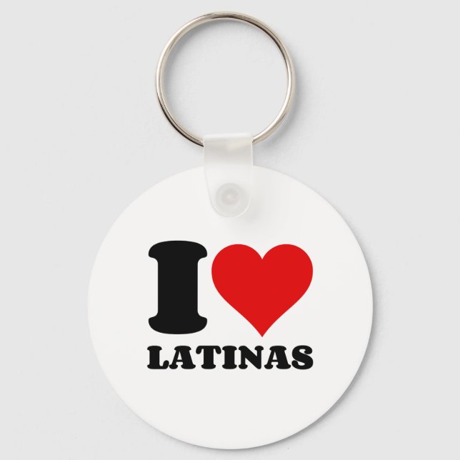 I LOVE LATINAS  HEART KEY RING (Front)