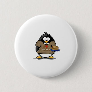 I Love Latkes Penguin 6 Cm Round Badge