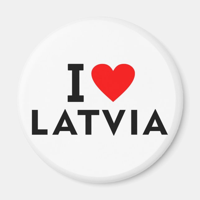 I love Latvia country like heart travel tourism Magnet (Front)