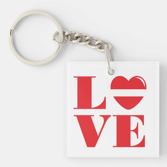 I love Latvia Key Ring (Front)