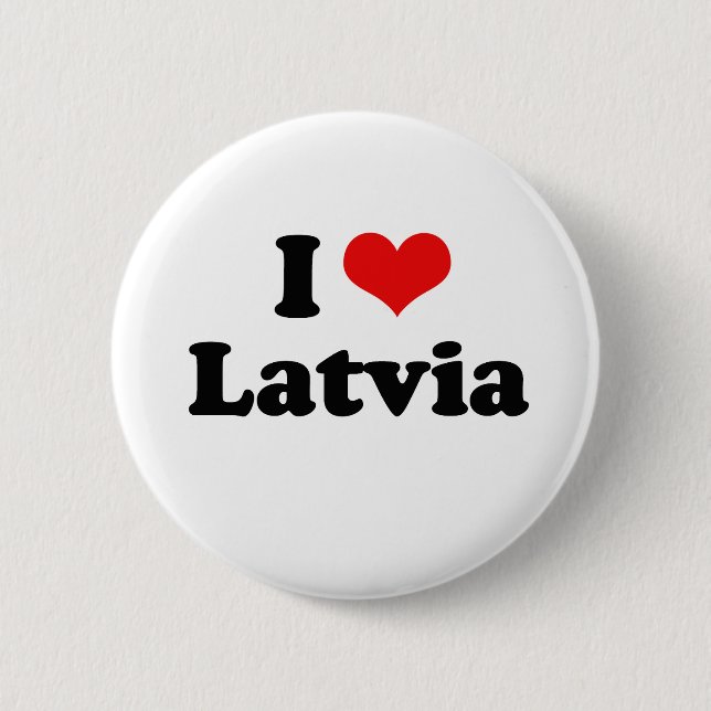 I Love Latvia Tshirt 6 Cm Round Badge (Front)