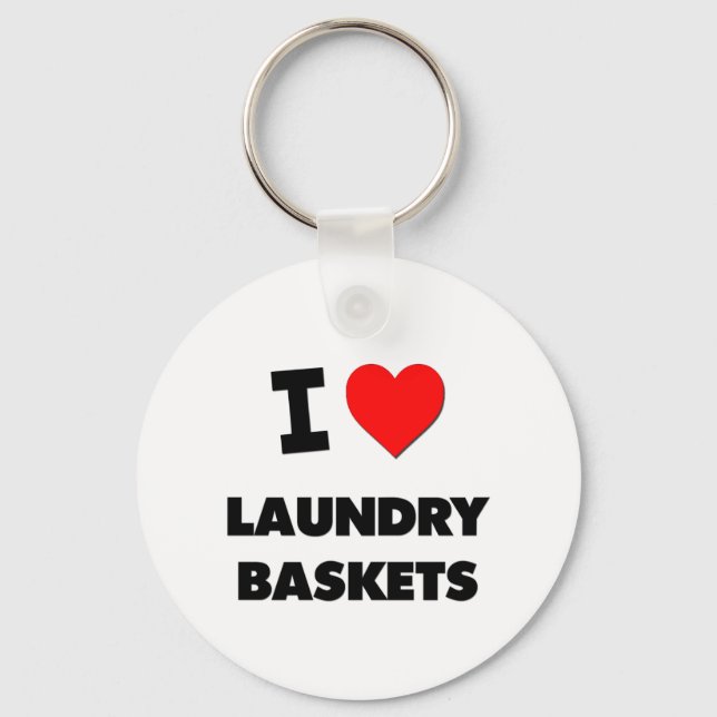 I Love Laundry Baskets Key Ring (Front)