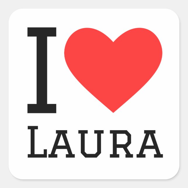 I love laura square sticker (Front)