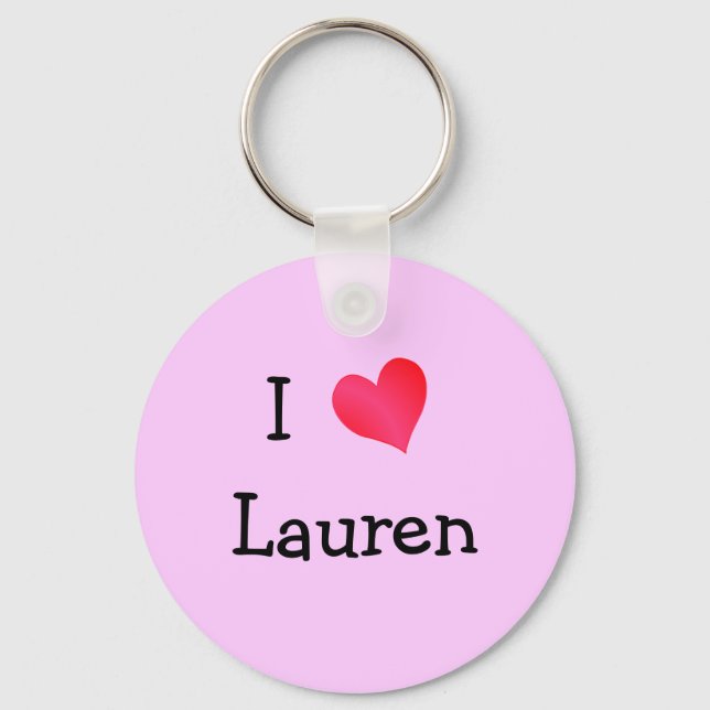 I Love Lauren Key Ring (Front)