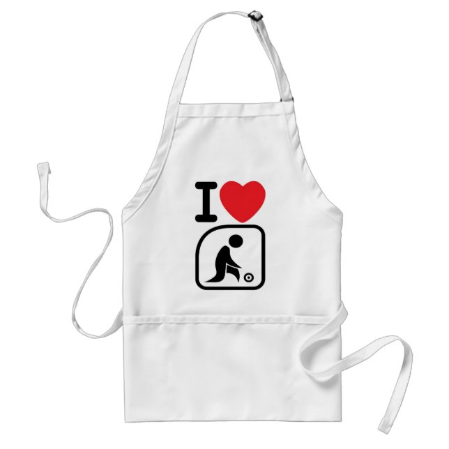 I love lawn bowls standard apron (Front)