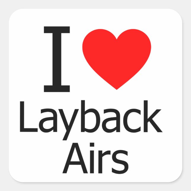 I Love Layback Airs Square Sticker (Front)