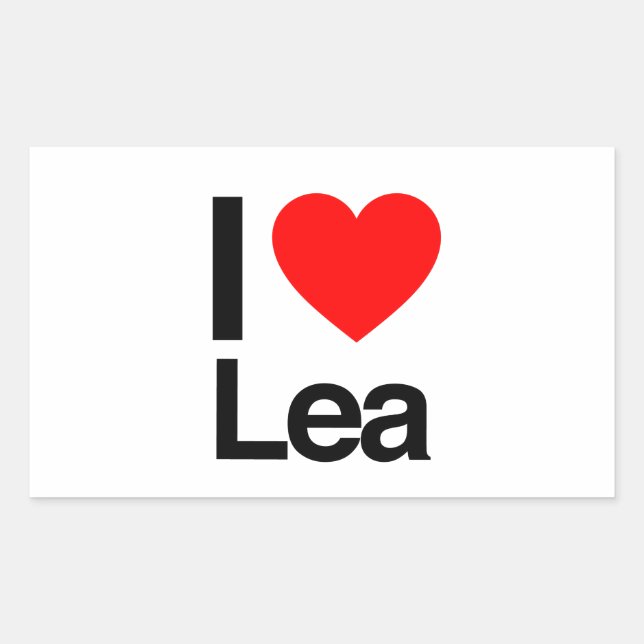 i love lea rectangular sticker (Front)