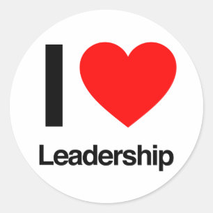 i love leadership classic round sticker
