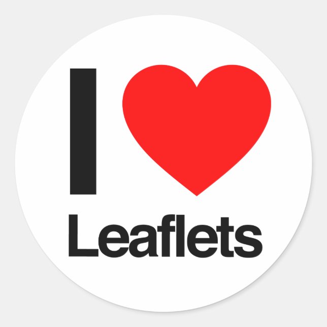 i love leaflets classic round sticker (Front)