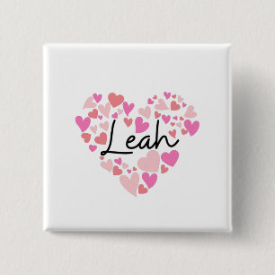 I love Leah 15 Cm Square Badge