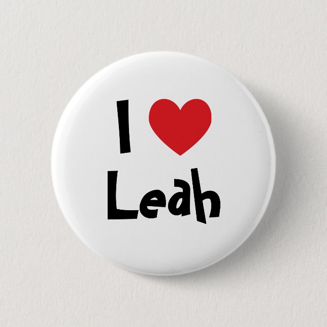 I Love Leah 6 Cm Round Badge (Front)
