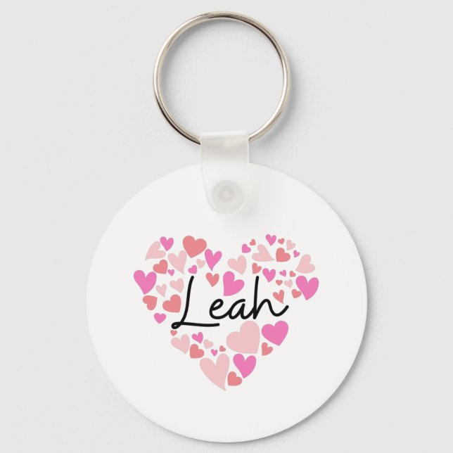 I love Leah Key Ring (Front)